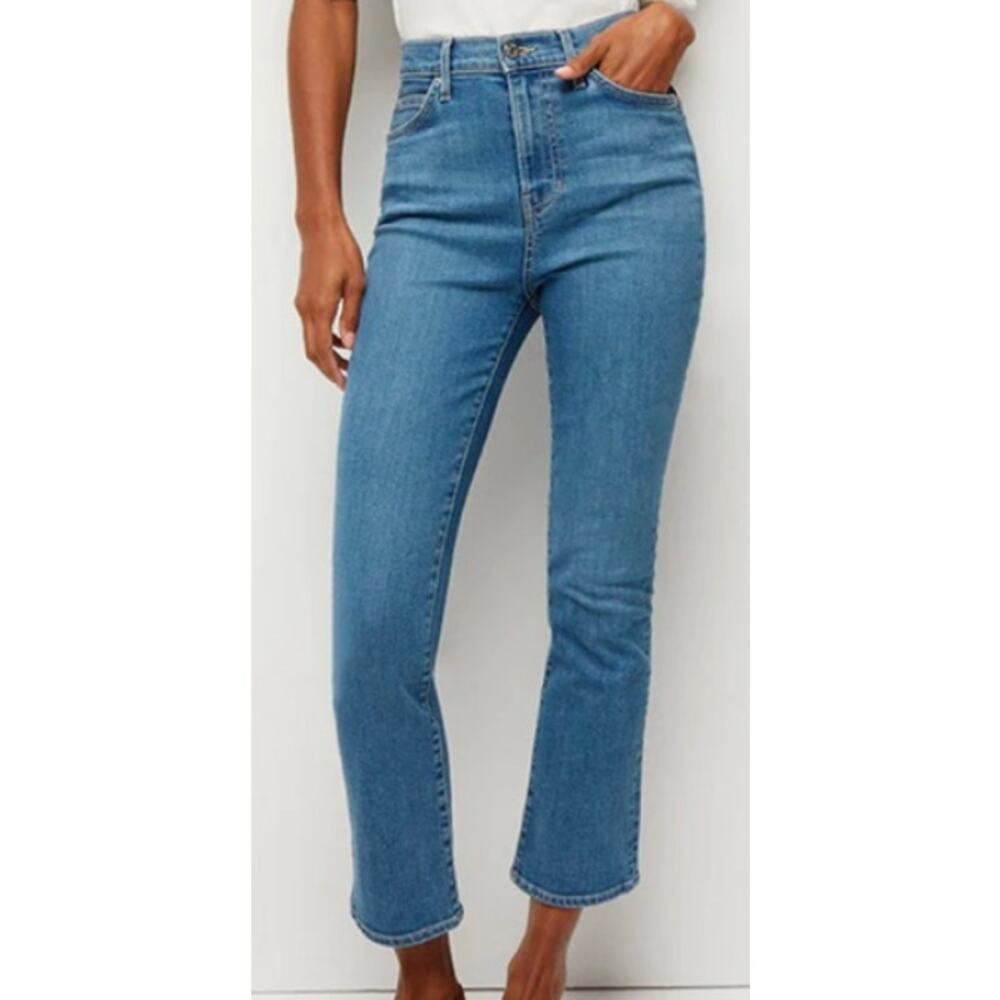 Veronia Beard Carly High Rise Kick Flare Jeans Ankle Denim  28 6